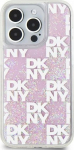 DKNY Liquid Glitter Multilogo&ldquo; dėklas iPhone 15 Pro&ldquo; &ndash; rausvas
