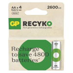Baterija GP Recyko NiMH AA HR6 2600mAh, 4 vienetų pakuotė