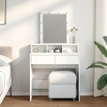 Kosmetinis staliukas su led, baltos spalvos, 80x41x144,5cm