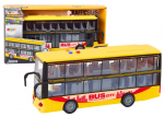 Dviauk&scaron;tis autobusas su garso ir &scaron;viesos efektais Lean Toys 1:16, geltonas