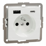 Schneider Sieninis Lizdas su 2xusb A+c, Baltas