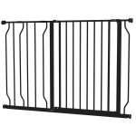 &Scaron;unų užtvaros, tvirtinamos spaustuvais, reguliuojamo ilgio, plieno/ABS, 75&ndash;115 x 76 cm, juodos spalvos, Juoda