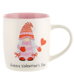 Puodelis Happy Valentine's Day, baltas/rožinis, 320 ml