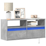 Sieninė tv spintelė su led lemputėmis, betono, 100x31x45cm