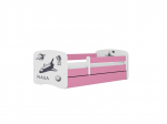 Vaiki&scaron;ka lova be čiužinio ir stalčiaus Kocot Kids BabyDreams Pink nasa, 160x80cm, rožinė