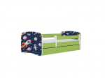Vaiki&scaron;ka lova be čiužinio, su stalčiumi Kocot Kids BabyDreams Green cosmos, 180x80 cm, žalia