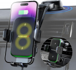 Telefono laikiklis Telefono laikiklis automatinis Feegar QH400, indukcinis įkrovimas Dual Coil 15W