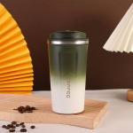 AIBEYOU 500ml I&scaron;mani Temperatūros Indikacija Kavinukas - Sandarus, Izoliuotas Plieninis Kelioninis Puodelis, Žalias
