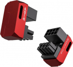 Ezdiy-fab shield series 8 kontaktų pcie gpu maitinimo adapteris, 180 laipsnių u formos kampinis jungtis, aliuminio dizainas, skirtas grafikos kortelės atvirk&scaron;tiniam tipui, raudonas, 2 vnt.