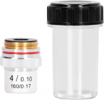 Achromatinis mikroskopo objektyvas, sidabrinis 4x mikroskopo objektyvas su 20,2 mm standartine sąsaja