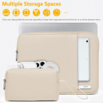 Hyzuo 14&ndash;15 colių ne&scaron;iojamojo kompiuterio krep&scaron;ys, skirtas Macbook Air 15 M4 M3 M2, Macbook Pro 15, 15 colių Surface Laptop, Xps 15 Plus, ne&scaron;iojamojo kompiuterio apsauginis dėklas, skirtas 14 colių Dell Hp Lenovo Thinkpad Asus Acer Huawei, smėlio spalvos