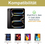 Jademall Klaviatūra Ipad Pro 11 - Belaidė plona klaviatūra su itin lengvu dėklu, skirta Ipad Pro 11 5th Gen 2024, apsauginis dėklas su pie&scaron;tuko laikikliu, Qwertz vokiečių