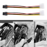Vgol 2 vnt. 4 kontaktų Molex Male į 6 kontaktų Pci-e Male vaizdo plok&scaron;tės maitinimo kabelio adapterio Express kabelio grafikos adapterio konvertavimo kabelis 18awg 18 cm