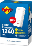 Fritz!powerline 1240 Ax Single Adapter (gigabitinis powerline su wi-fi 6, wlan prieigos ta&scaron;kas, idealus medijos srautiniam perdavimui, hd vaizdo įra&scaron;ams, interneto televizijai, 1200 mbps, voki&scaron;ka versija)