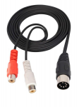 Zdycgtime 7 kontaktų Din į 2 Rca prailginimo laidas, 2rca moteri&scaron;kas į 7 kontaktų Din vyri&scaron;kas audio adapterio laidas, suderinamas su Bang & Olufsen B & O, keturių kanalų stereo sistema (1,5 m / 4,8 pėdos)