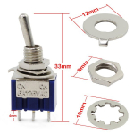 Aussel Ac 125 V / 6 A mini jungiklis Arduino, 3 kontaktų, 2 padėčių - 10 vnt.