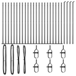 Kiemų Stulpai su Pagrindo Plok&scaron;tėmis 26 vnt &Oslash;32mm 78,5cm Cinkuotas Plienas