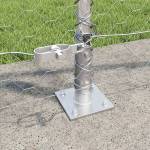 Hexagon Fence 0.8x100 m Cinkuotas Plienas,Tvoros Stulpai su Pagrindo Plok&scaron;tėmis 13 vnt. &Oslash;32mm 90cm Cinkuotas Plienas