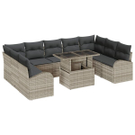 10 dalių sodo sofos rinkinys su pagalvėmis &scaron;viesiai pilka poli ratanas,2-vietė sodo sofa su saugykla ir pagalvėmis &scaron;viesiai pilka poli ratanas