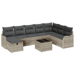 9 dalių sodo sofa rinkinys su pagalvėlėmis &scaron;viesiai pilka poli ratanas,2-vietė sodo sofa su pagalvėlėmis &scaron;viesiai pilka poli ratanas