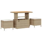 11 dalių sodo sofa rinkinys su pagalvėmis Smėlio poli ratanas Akacija,2 vietų sodo sofa su saugykla ir pagalvėmis Smėlio poli ratanas,3 dalių sodo valgomojo rinkinys su pagalvėmis Smėlio poli ratanas Akacija