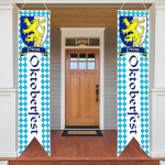 Oktoberfest dekoratyvinė reklaminė juosta, 2 dalių alaus festivalio dekoracijų rinkinys, bavari&scaron;kos vėliavos vidaus ir lauko dekoravimui
