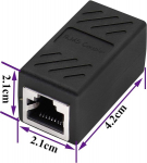Aaotokk rj45 tinklo kabelio jungtis rj45 adapteris moteri&scaron;ka-moteri&scaron;kai ethernet kabelio lan jungtis, skirta cat6 cat5e inline ethernet jungtis ki&scaron;tukas (juoda/5 vnt.)