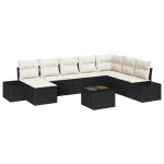 8 dalių sodo sofa komplektas su pagalvėmis Ruda poli ratanas
