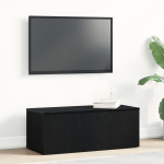 TV spintelė Juoda Ąžuolo 80x34x30 cm