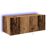 TV sieninis spintelė su LED ap&scaron;vietimu senovinis medis 80x35x31 cm