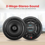 Pyle 20 cm įleidžiamas lubinis garsiakalbis, bluetooth lubinis garsiakalbis, 4 sieniniai garsiakalbiai, 2 krypčių garsiakalbis, 250 w 4 kanalų stiprintuvas, auk&scaron;tų dažnių garsiakalbis, stereo garso sistema, montuojamas ant sienos, apvalus/kvadratinis