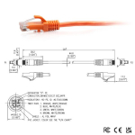C2g 1.5m Cat6a ethernet kabelis, itin lankstus, plonas, idealiai tinka mar&scaron;rutizatoriui, modemui, internetui, wifi dėžutėms, Xbox, Ps5, Smart Tv, Sky Q, Ip kamerai, oranžinis