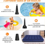 Jophek Elektrinis oro siurblys, mini elektrinis oro siurblys-pripūtėjas 4000 Mah, ne&scaron;iojamas elektrinis oro siurblys įkraunamas su 3 oro antgaliais, oro siurblys stovyklavimui, pripučiamam čiužiniui, pripučiamai valčiai