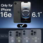 Jetech matinis dėklas, skirtas iphone 16e 6.1 colio 2025 m., atsparus smūgiams, karinis standartas, apsauga nuo kritimo, matinis permatomas telefono dėklas, apsauga nuo pir&scaron;tų atspaudų (storm blue)
