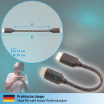 Valonic trumpas Hdmi laidas 20 cm - 4k, Uhd, Arc, Ethernet