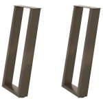 Konsolinio stalo kojelės, U formos, 2 vnt., natūralus plienas, 38x(72-73) cm, plienas, 38 x (72-73) cm