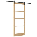 vidaXL Slankios durys Natūrali ir juoda 93 x 232 cm