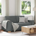Dvivietė sofa, tamsiai pilka, 140 cm, audinys