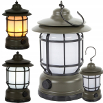 Kempingo lempa su įkraunamu LED USB turistiniu kablio žibintuvėliu