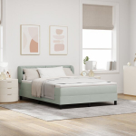 Box spring lova su čiužiniu &scaron;viesiai pilka, 140x190 cm, aksomas
