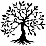 Ažūrinė sienų dekoracija Tree of Life HDF Premium 30x30 cm juoda