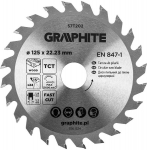 Graphite pjovimo diskas medienai, 125x22.23mm, 24 dantys
