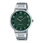 I&scaron;manusis laikrodis Laikrodis - Casio - MTP-VT03D-3BDF - Atsparus vandeniui 3 atm - Nerūdijančio plieno - Žalias ciferblatas