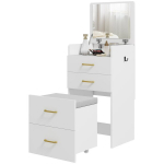 HOMCOM 3 viename kosmetinis staliukas, baltas