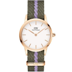 I&scaron;manusis laikrodis Daniel Wellington DW00100680 Moteri&scaron;kas laikrodis Iconic NATO Žalia/Violetinė 28mm 3ATM