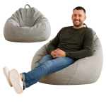 AD.CON Beanbag su ECO užpildu Puff Relax fotelis Sėdynės pagalvėlė Grindų pagalvėlė Bean bag 120x120x60cm 350L &Scaron;viesiai pilka