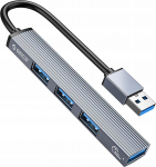 Orico Ah-a13-gy-ep-hw Usb Hub: 4 prievadai (3x Usb 2.0, 1x Usb 3.0)