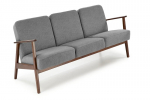 MILANO 3S sofa, pilka CASTEL#93 / tamsus rie&scaron;utas &ndash; moderni 3-vietė sofa su retro žavesiu