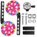 Dviračio &Scaron;oninės Paramos Ratai Spalvoti &Scaron;vytintys Rožiniai Led Grips 12-20 "