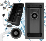 Plieninė kriauklė pvd super slim undermount Silvo22 Granitan juoda